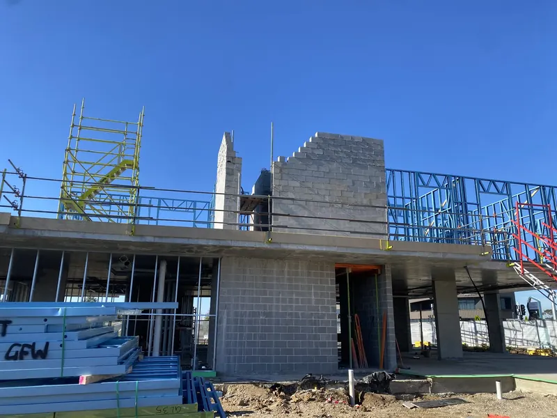 Concrete blockwork on a multi-storey build